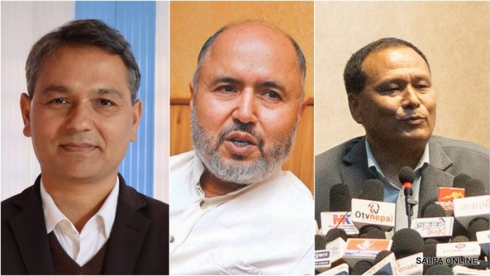 new minister बायाँबाट क्रमशः ओमप्रकाश अर्याल, रामेश्वर खनाल र कुलमान घिसिङ।